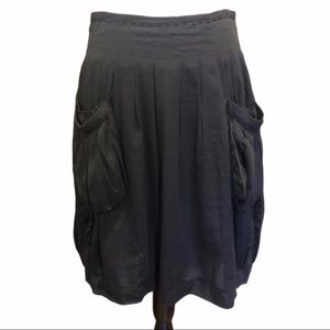 SARI GUERON BLACK COTTON & SILK BALLOON SKIRT